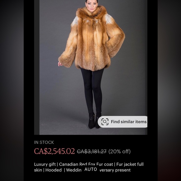 Arte 100% Genuine Real Fox Fur Coat from Korea - Picture 6 of 6